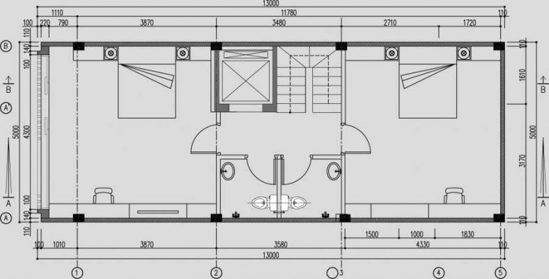 Thang máy gia đình bố trí cạnh cầu thang đi bộ